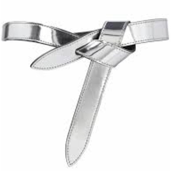 ISABEL MARANT LECCE REVERSIBLE LEATHER BELT SILVER PATENT/BLACK MEDIUM NWOT - Picture 1 of 13